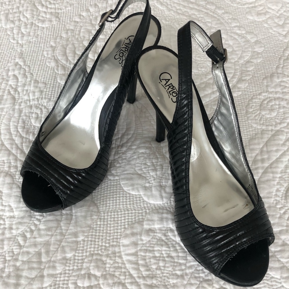 Black open toed heels